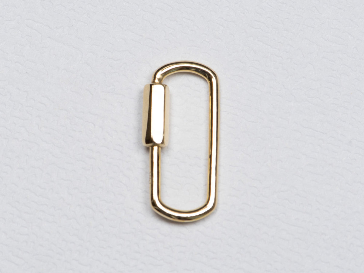 Screw Closure Large Rectangle 19x9mm 14K Gold Carabiner Pendant Holder Enhancer AD2185 Aurora Designer