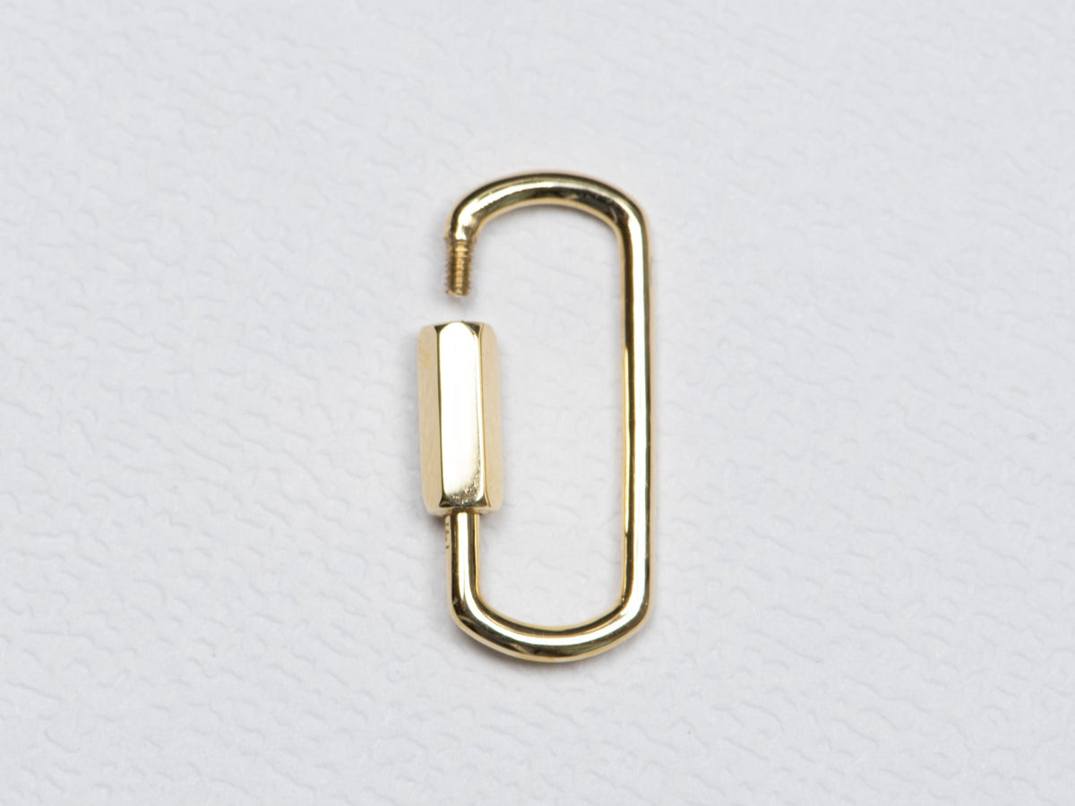 Screw Closure Large Rectangle 19x9mm 14K Gold Carabiner Pendant Holder Enhancer AD2185 Aurora Designer