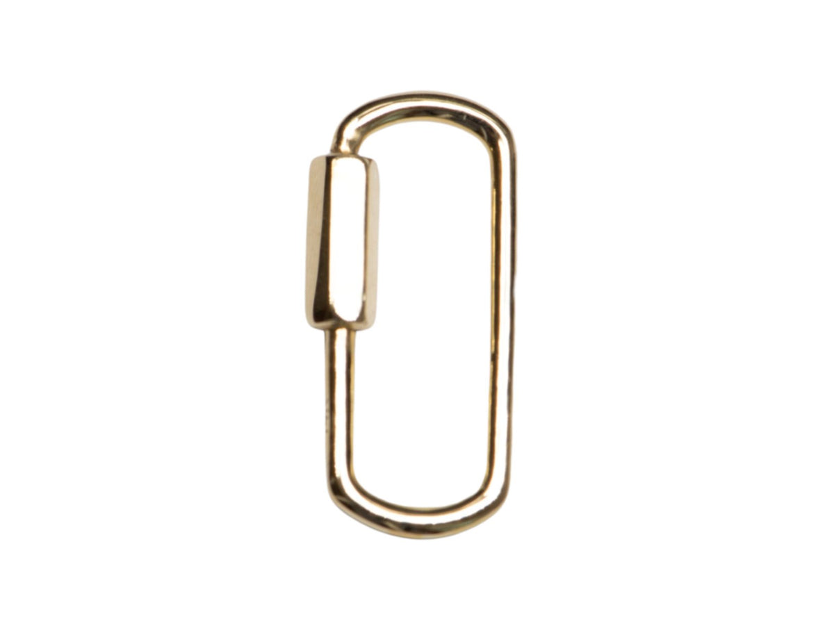 Screw Closure Large Rectangle 19x9mm 14K Gold Carabiner Pendant Holder Enhancer AD2185 Aurora Designer