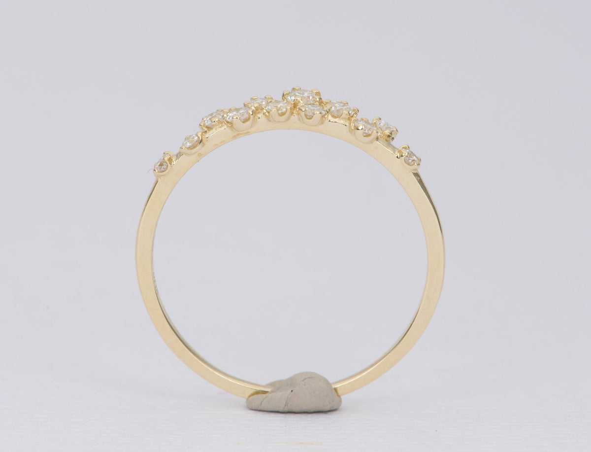 Celestial Diamond Cluster Ring 14K Gold Wedding Band AD2322 Aurora Designer