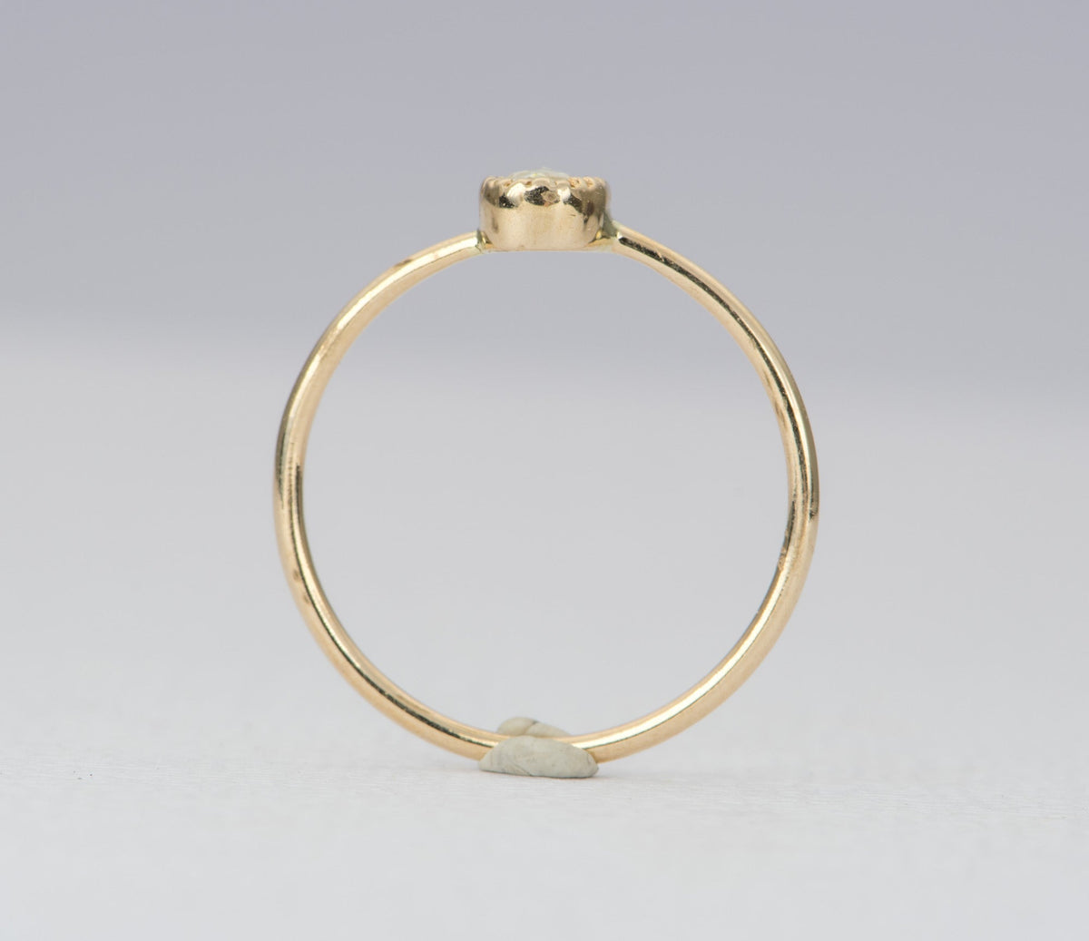 Oval Rose Cut Diamond 14K Yellow Gold Ring AD2353 Aurora Designer