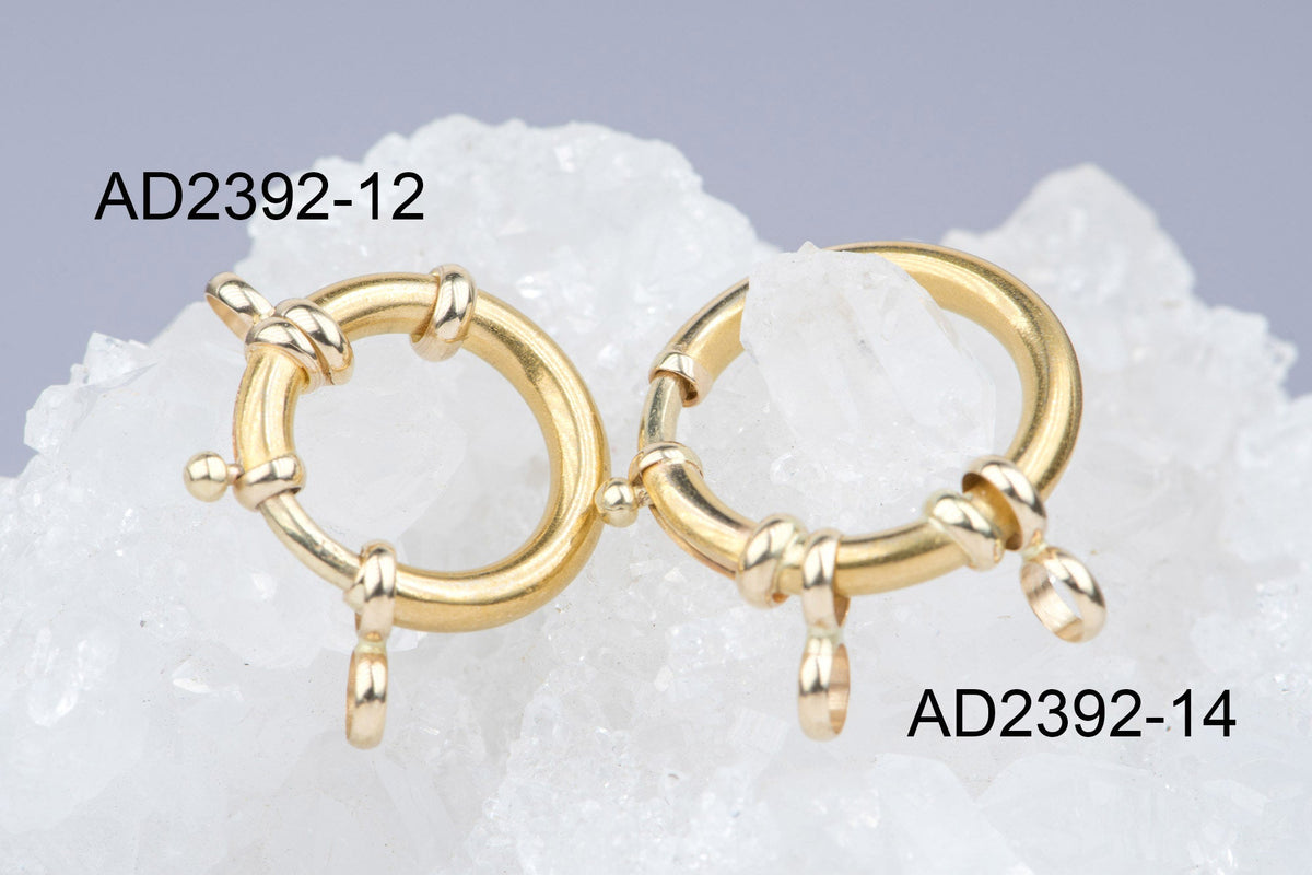 Large Spring Ring Sailor Clasp 14K Gold AD2392 Aurora Designer