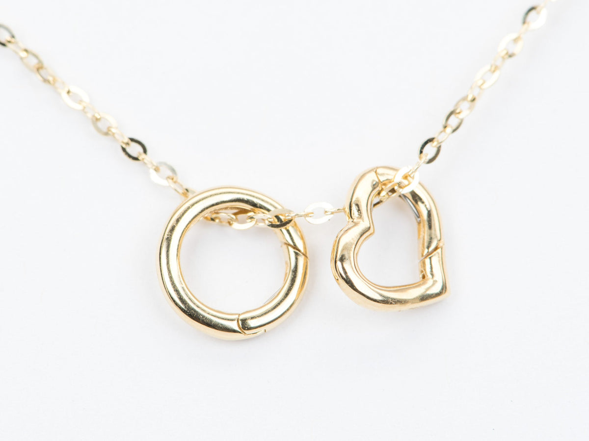 Small Heart-Shaped Spring Gate Closure Charm Clasp 18K Yellow Gold M4008S Aurora Designer