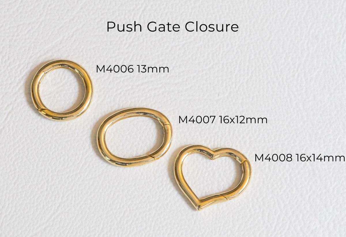 Push Gate Large Heart Shape 16x14mm 14K Gold Pendant Holder Enhancer M4008 Aurora Designer