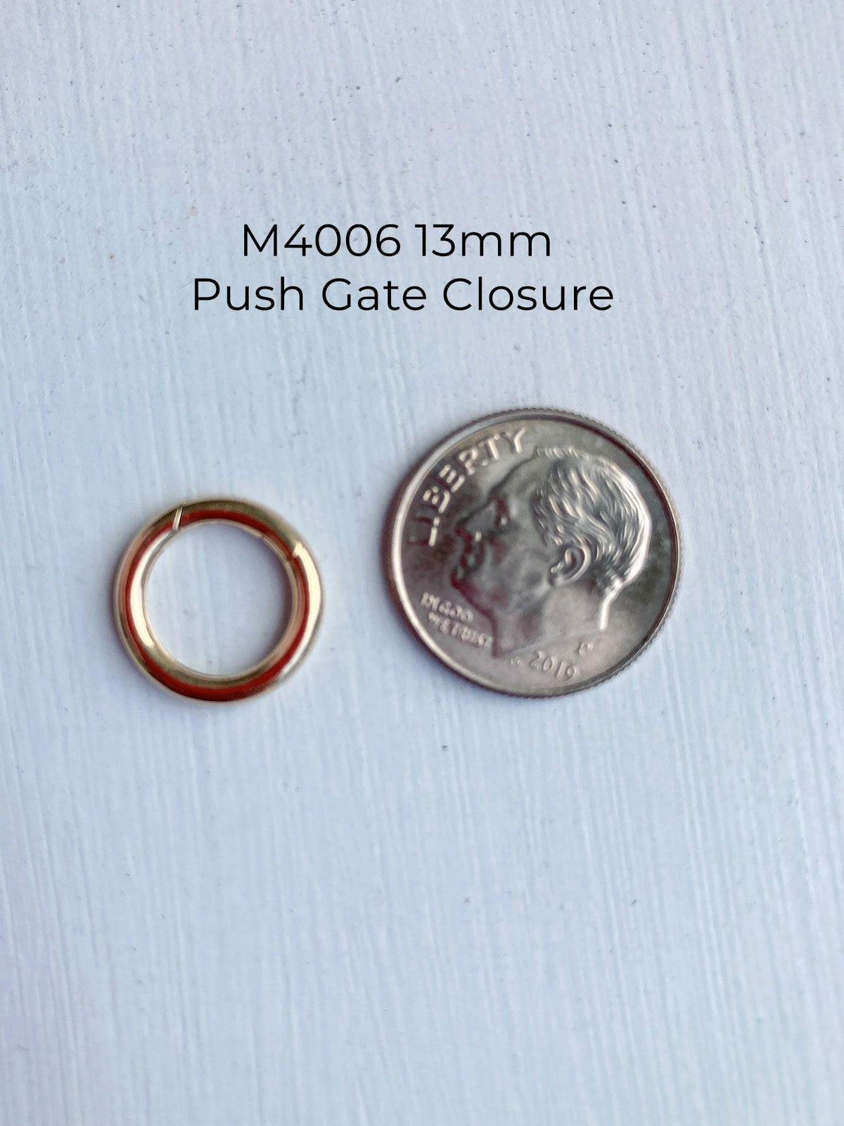 Push Gate Large Circle 13mm 14K Gold Pendant Holder Enhancer M4006 Aurora Designer