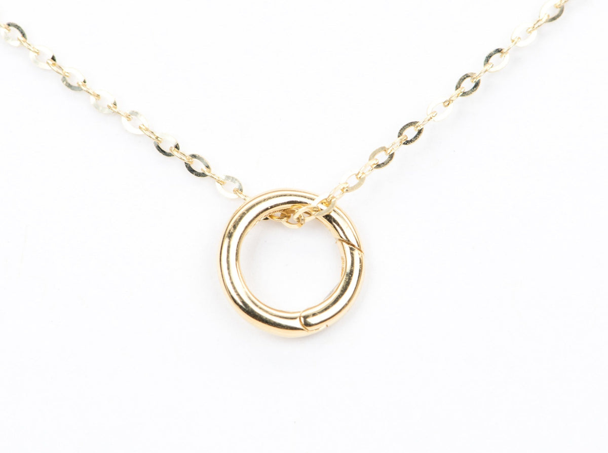 Small Round Spring Gate Closure Charm Clasp 18K Yellow Gold M4006S Aurora Designer