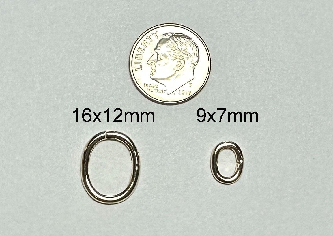 Push Gate Small Oval 9x7mm 14K Gold Pendant Holder Enhancer M4007S Aurora Designer