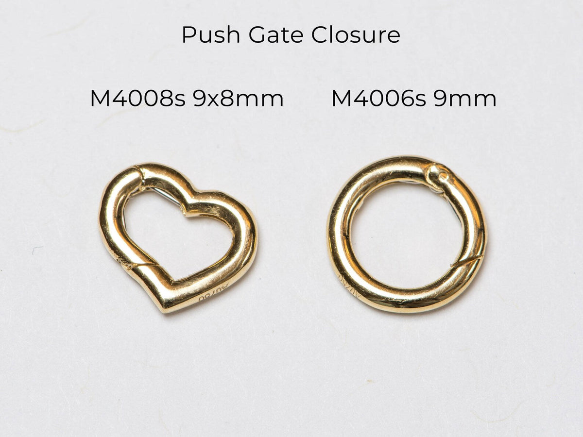 Push Gate Small Heart Shape 9x8mm 14K Gold Pendant Holder Enhancer M4008S Aurora Designer