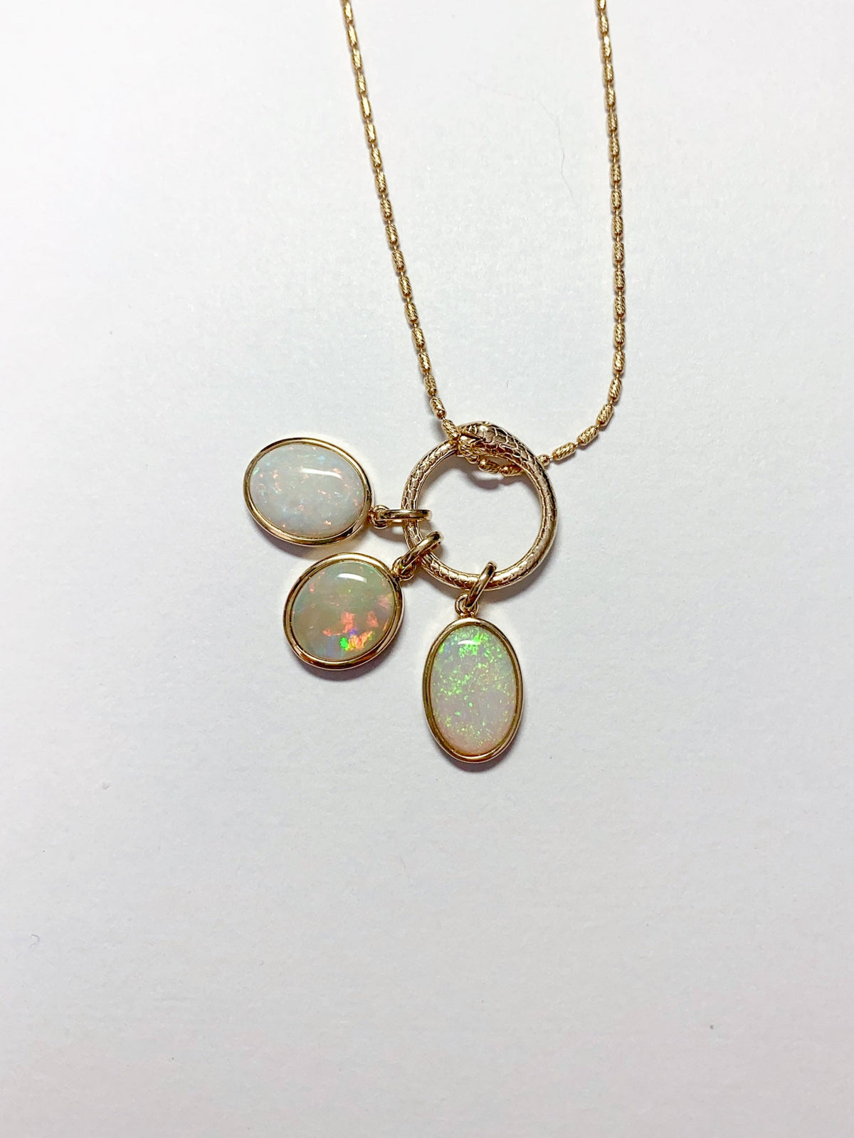 15mm Ouroboros Snake 14K Gold Pendant Charm Holder M4015 Aurora Designer