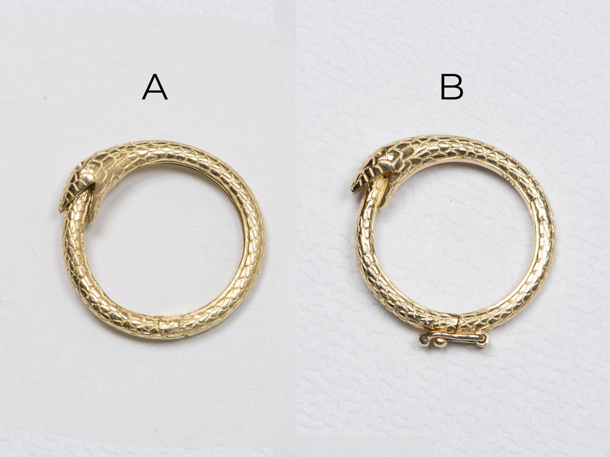 15mm Ouroboros Snake 14K Gold Pendant Charm Holder M4015 Aurora Designer