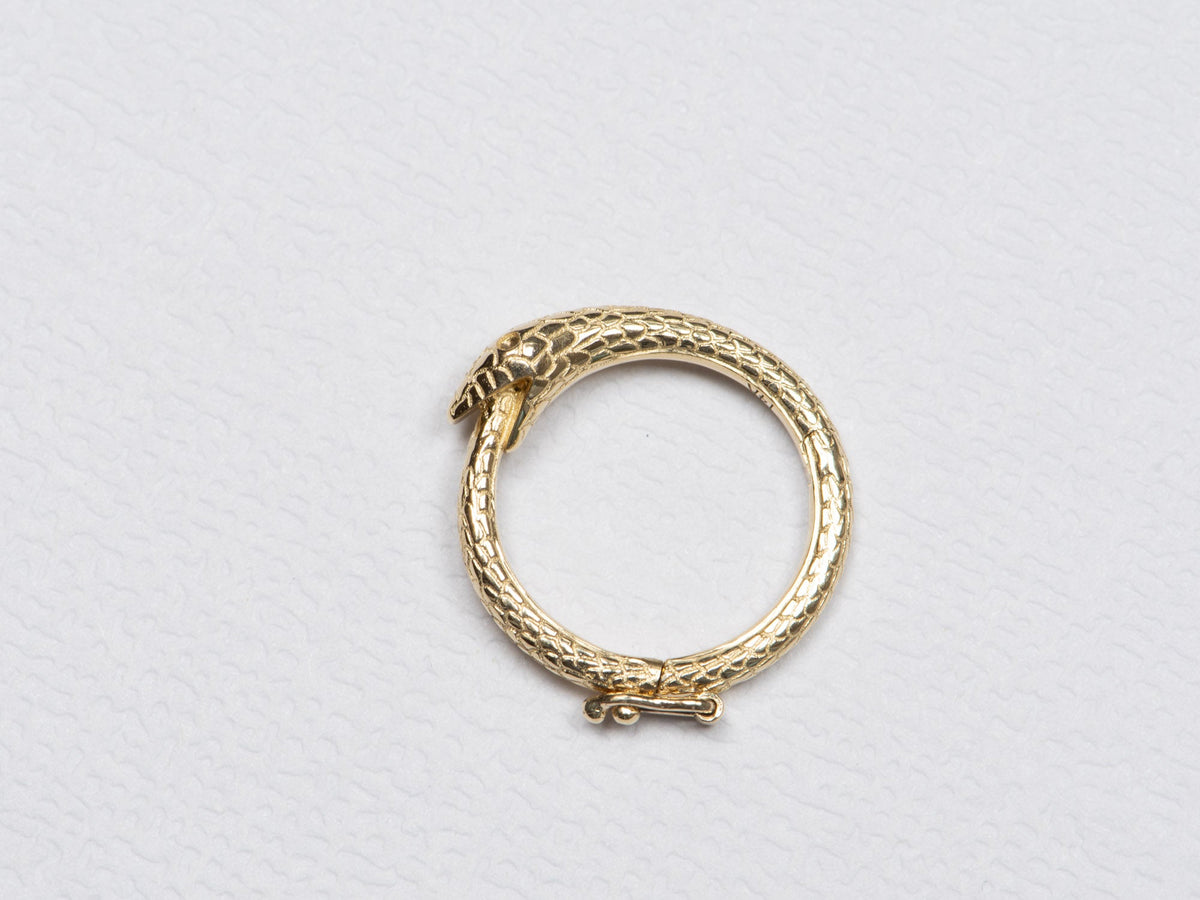 15mm Ouroboros Snake 14K Gold Pendant Charm Holder M4015v2 Aurora Designer