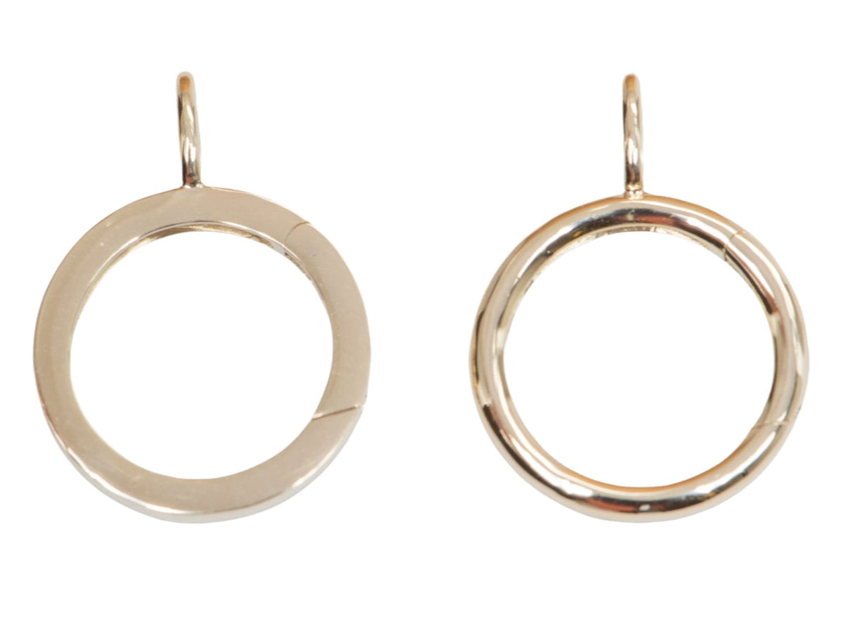 15mm Round Circle Pendant Charm Holder 14K Gold M4017 Aurora Designer