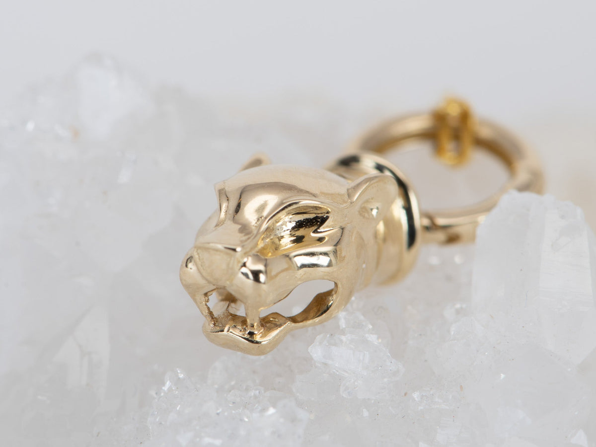 Panther Head 14K Gold Pendant Charm Holder M4019 Aurora Designer
