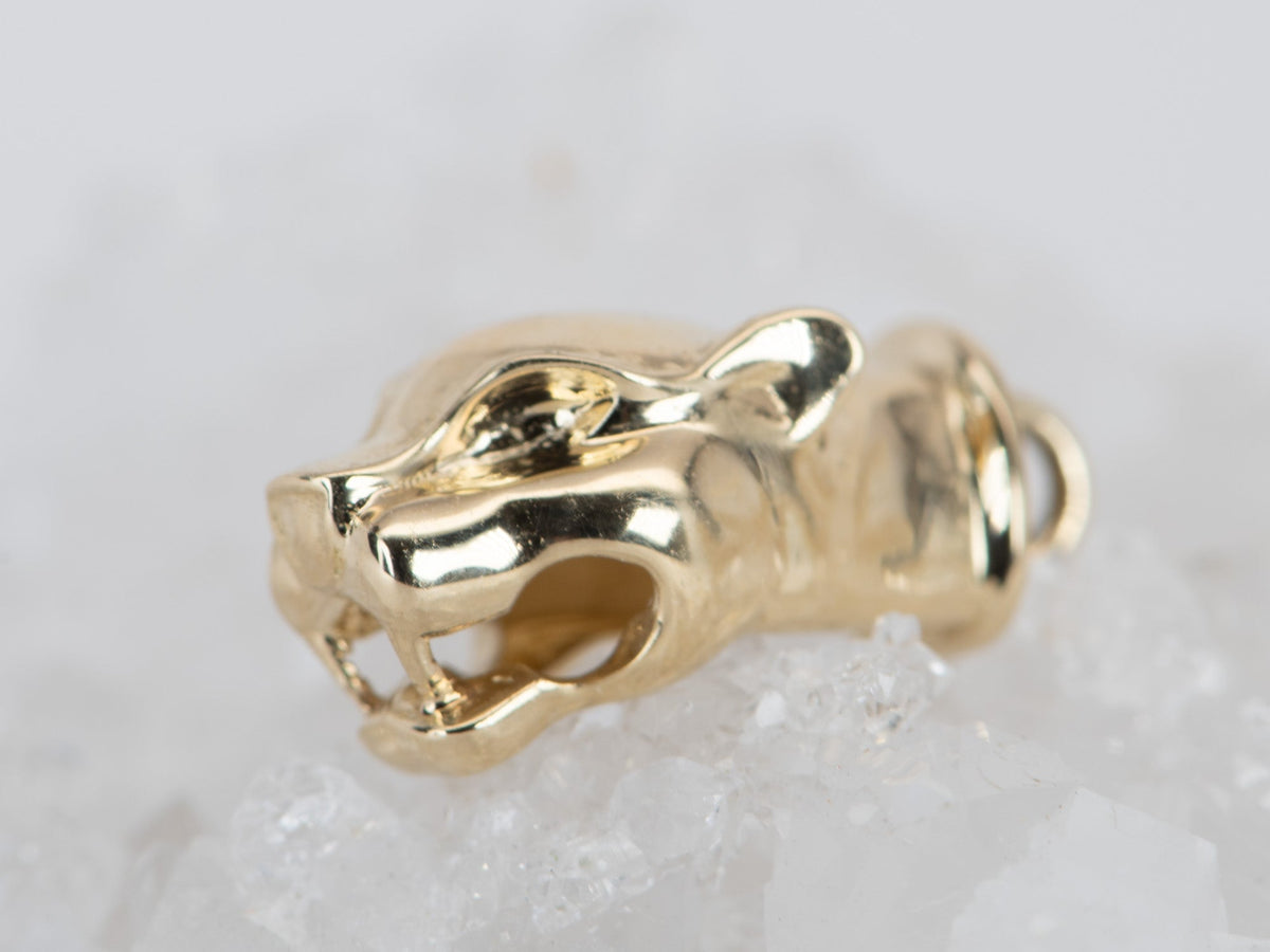 Panther Head 14K Gold Pendant Charm Holder M4019 Aurora Designer