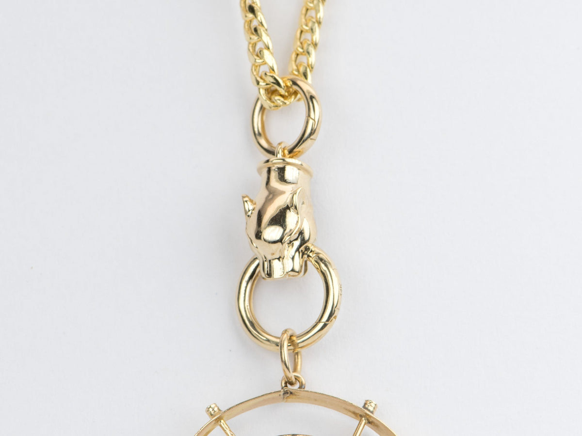 Panther Head 14K Gold Pendant Charm Holder M4019 Aurora Designer