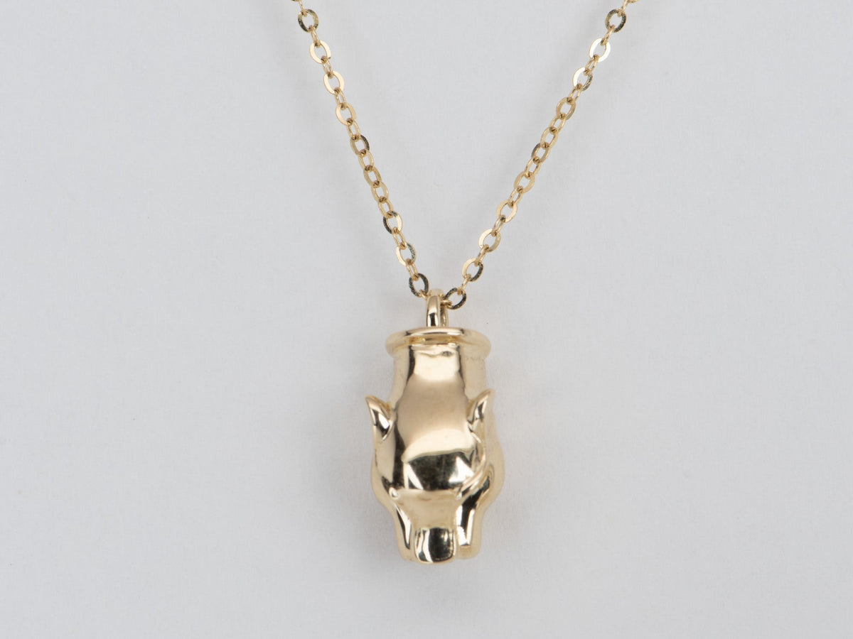 Panther Head 14K Gold Pendant Charm Holder M4019 Aurora Designer