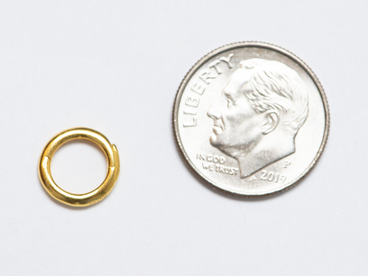 Small Circle 9mm 14K Gold Charm Holder with Hidden Safety Latch M4025 Aurora Designer