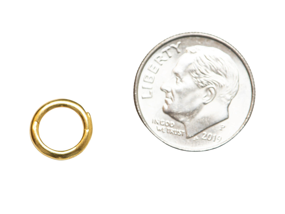 Small Circle 9mm 14K Gold Charm Holder with Hidden Safety Latch M4025 Aurora Designer