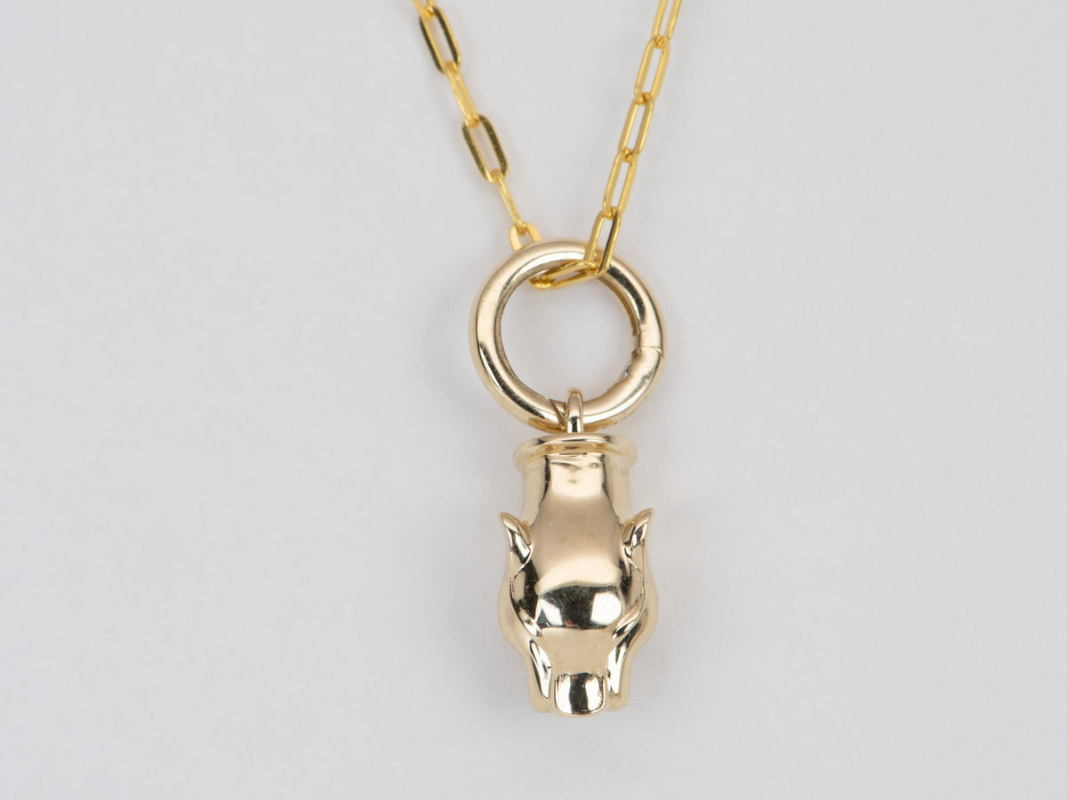 Double Panther Head 14K Gold Chain Connector M4040 Aurora Designer