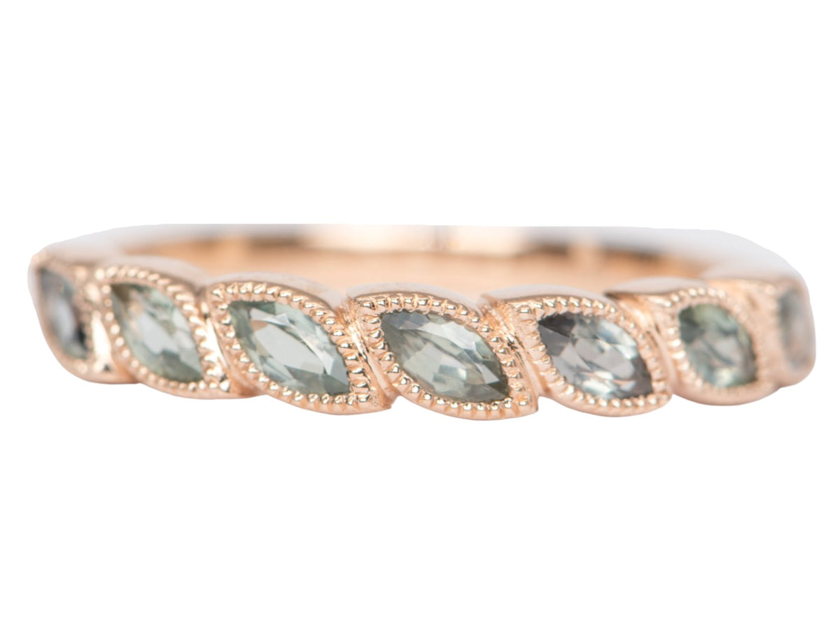Montana Sapphire Leafy Band 14K Gold M5044 Aurora Designer