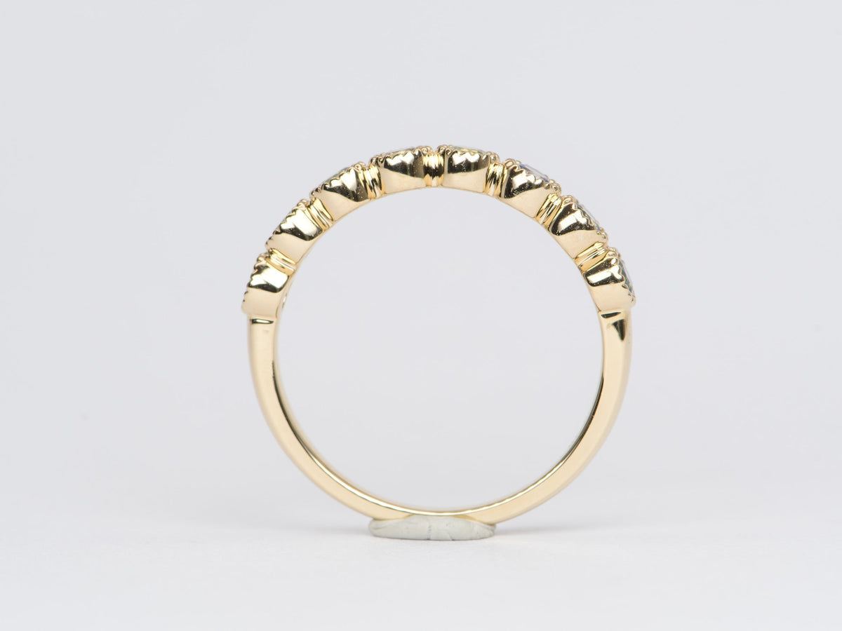0.7ct Montana Sapphire Milgrain Bezel Set Wedding Band 14K Gold M5047 Aurora Designer