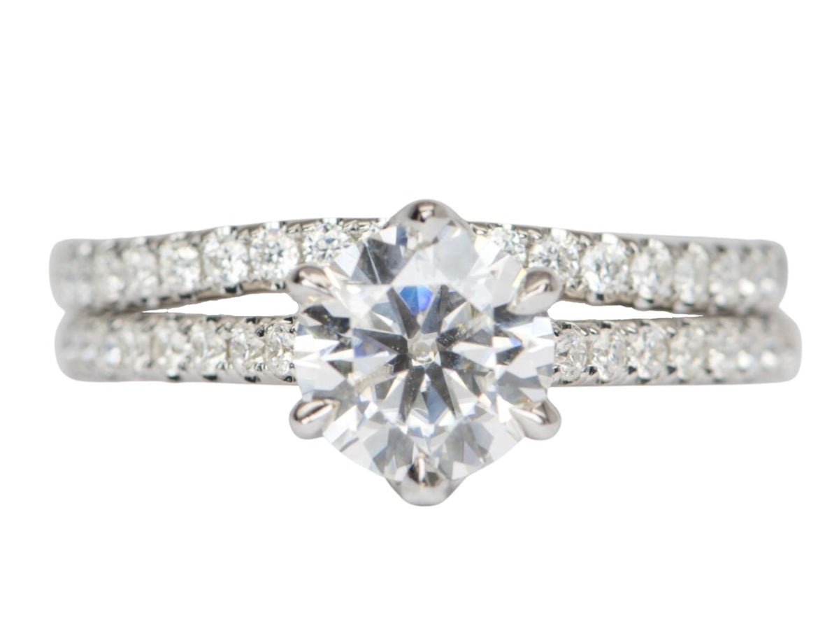 0.2ct Moissanite Pave Wedding Band with Slight Curve 14K Gold M5049 Aurora Designer