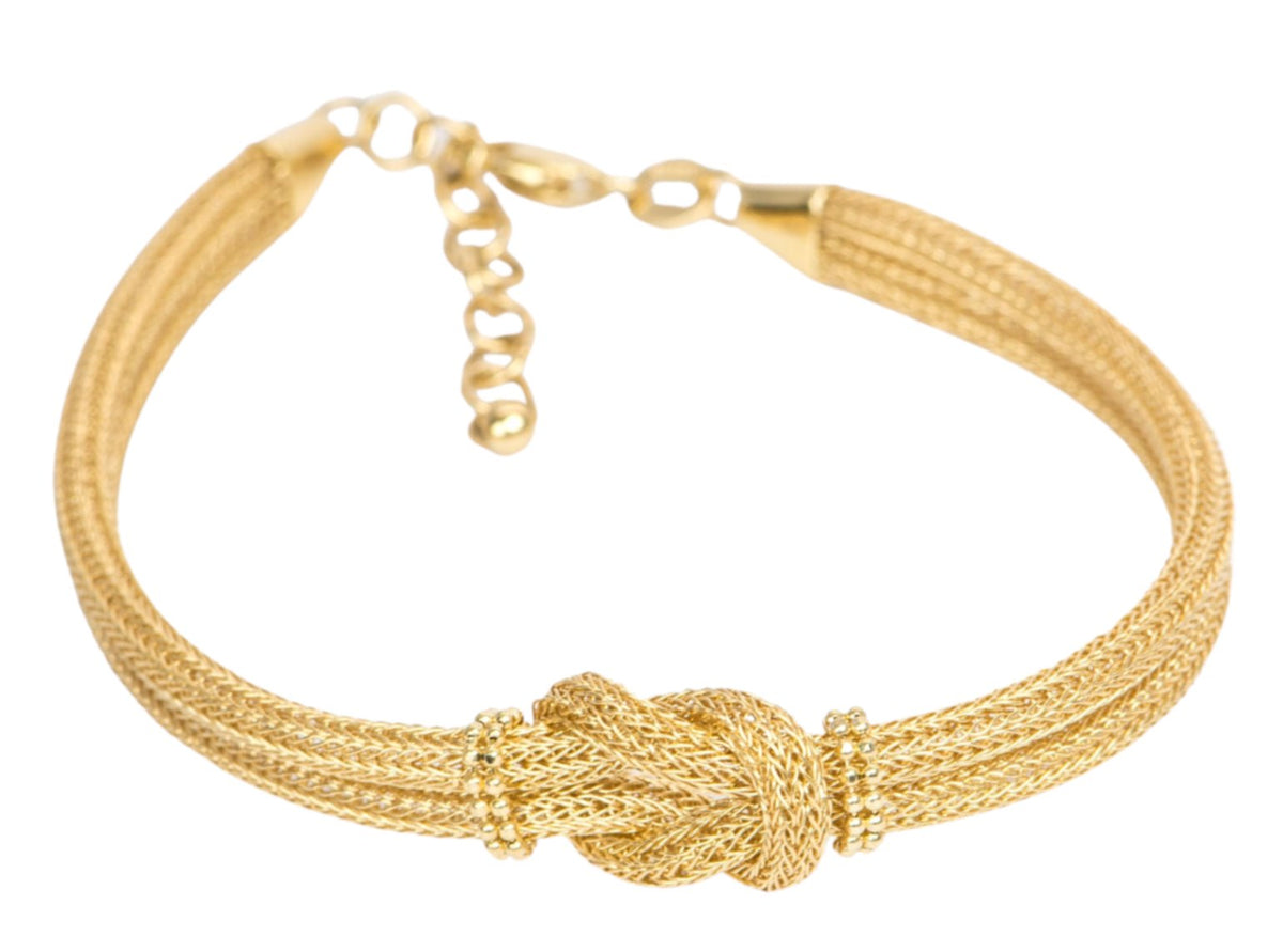 18K Gold Braided Woven Knot Bracelet 8.13g R2030 Aurora Designer