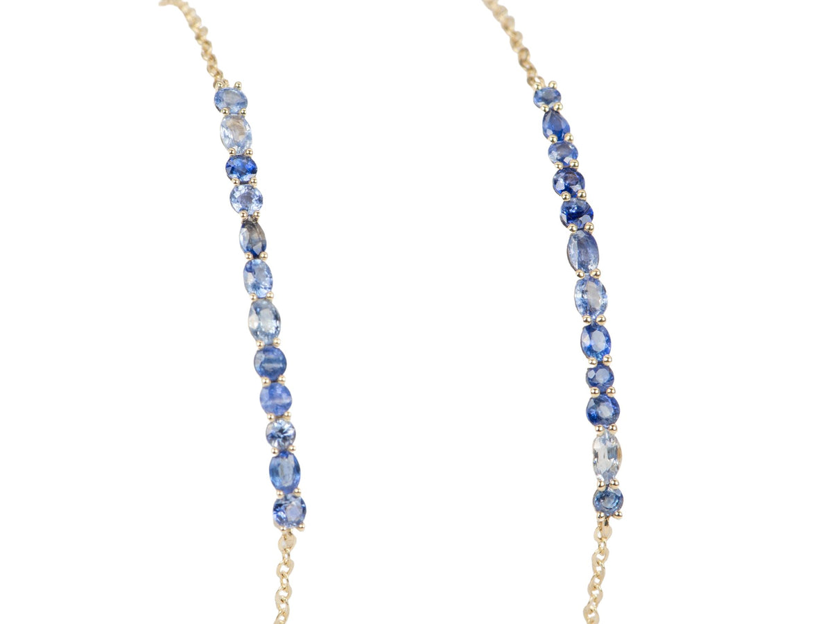 Morse Code LOVE Mixed Sapphire Bracelet 14K Gold R2038 Aurora Designer