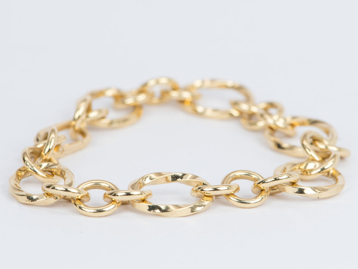 Chunky Mobius Twist Link Bracelet 18K Gold R2040 Aurora Designer