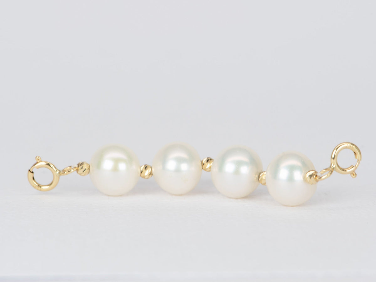 7mm Pearl and 18K Gold Extension Chain R2050 Aurora Designer
