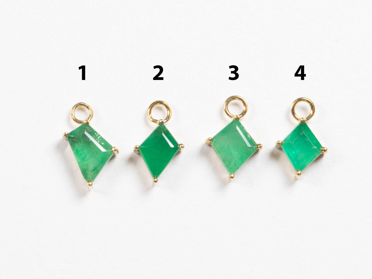Geometric Emerald Ear Dangle 9K Gold R3119 Aurora Designer