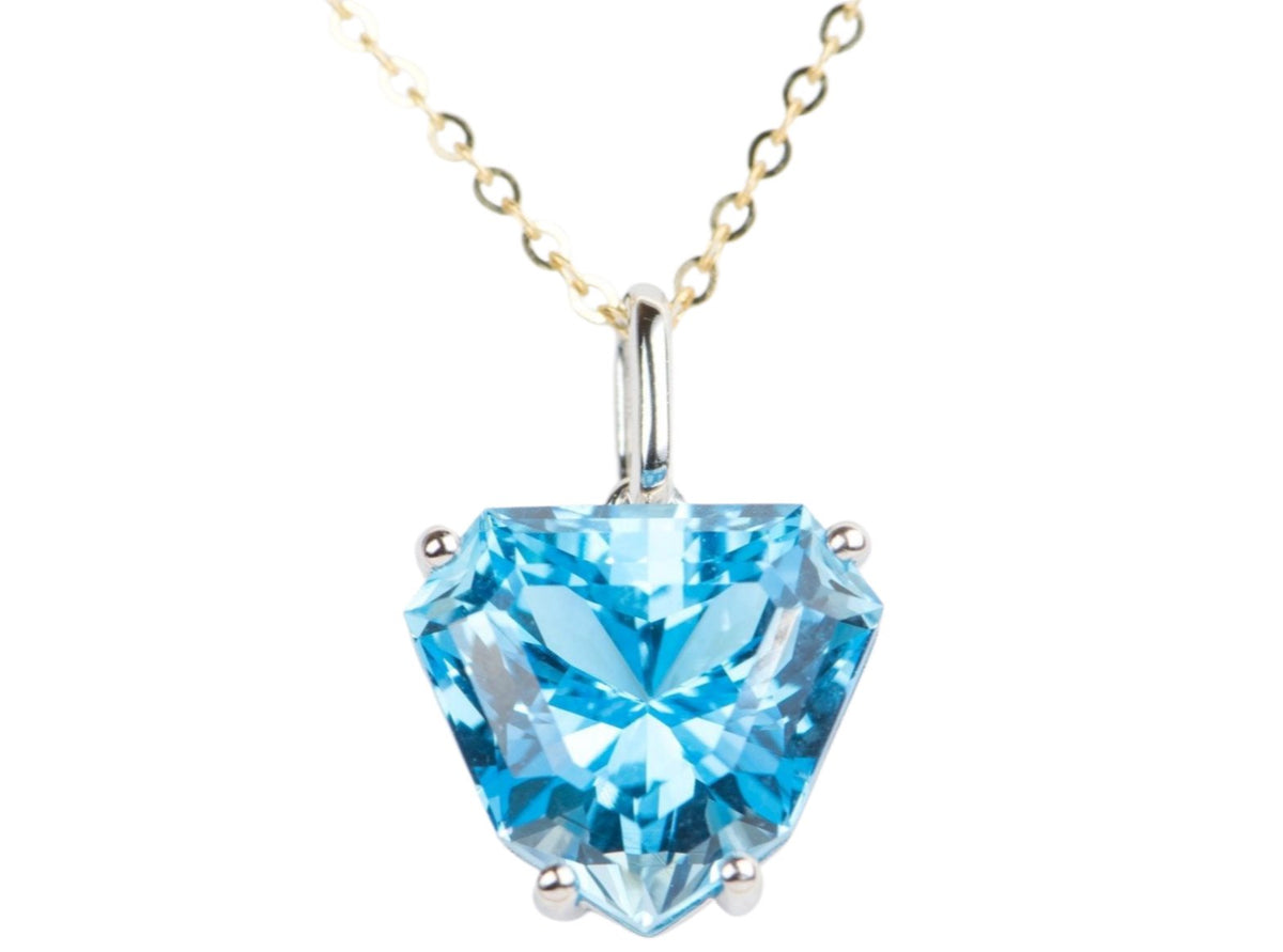 5.78ct Heart of the Ocean Swiss Blue Topaz Pendant 9K White Gold R4066 Aurora Designer