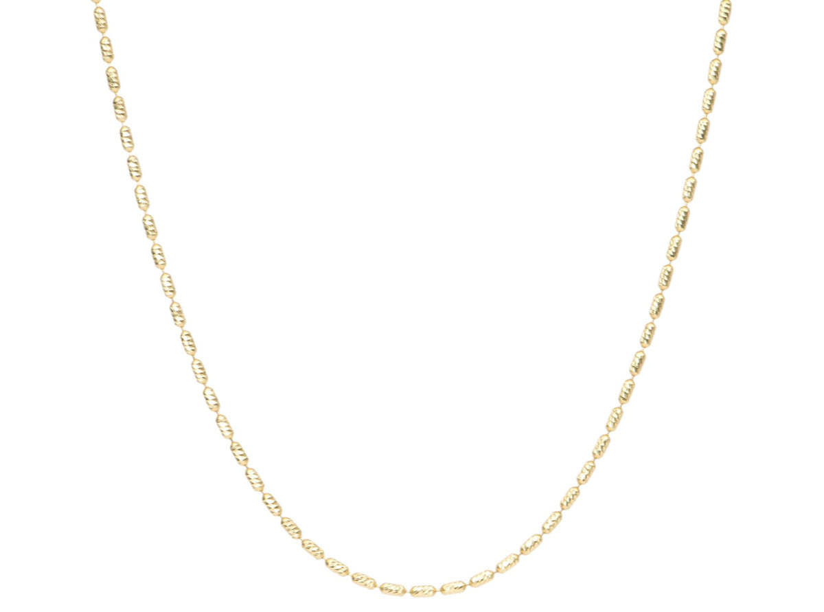 Adjustable Diamond Cut Long Bead Necklace Chain 18K Gold R4181 Aurora Designer