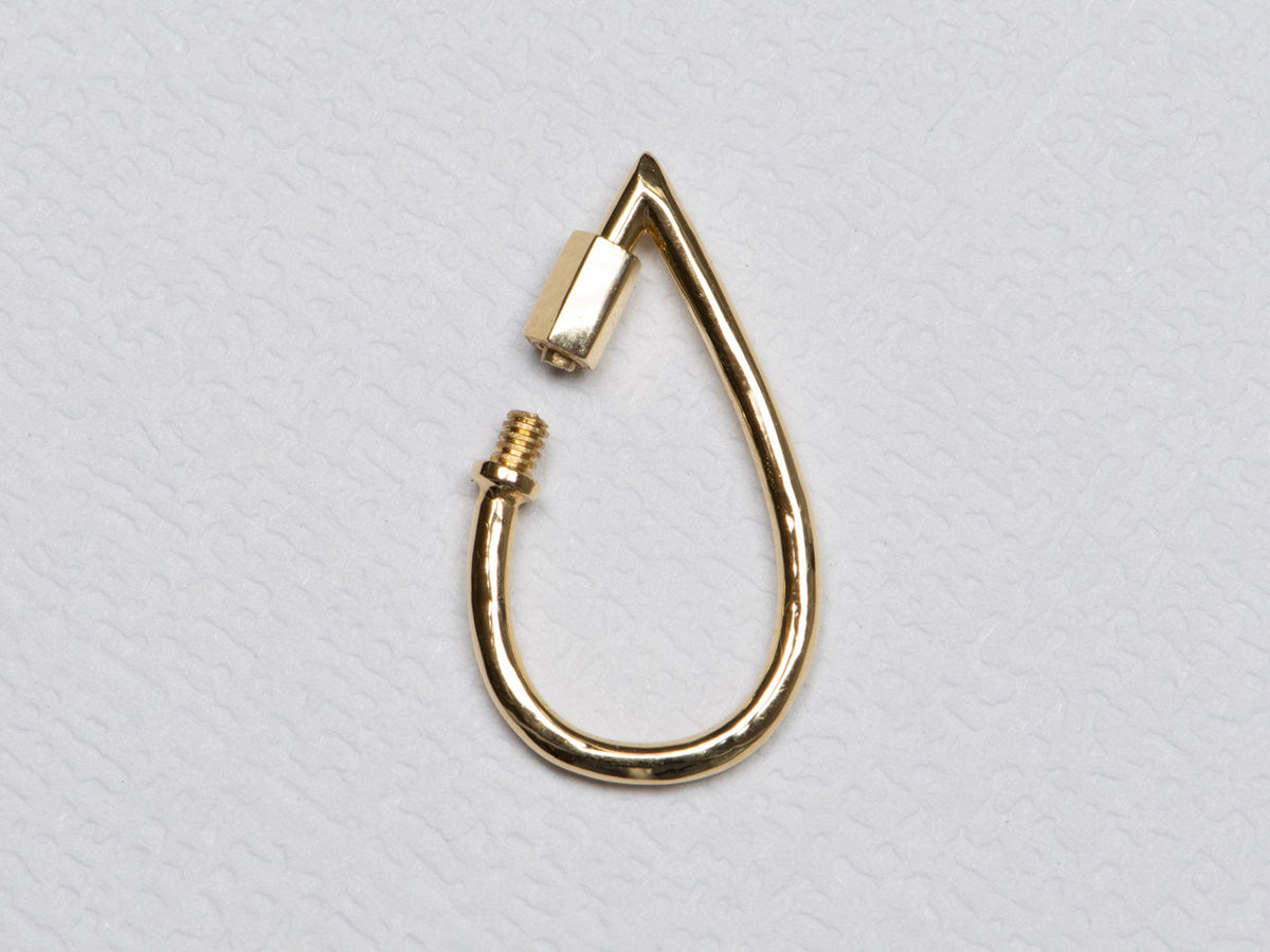 Pear Shape Carabiner Pendant Charm Holder 18K Gold 19.5*10.7mm R4187 Aurora Designer