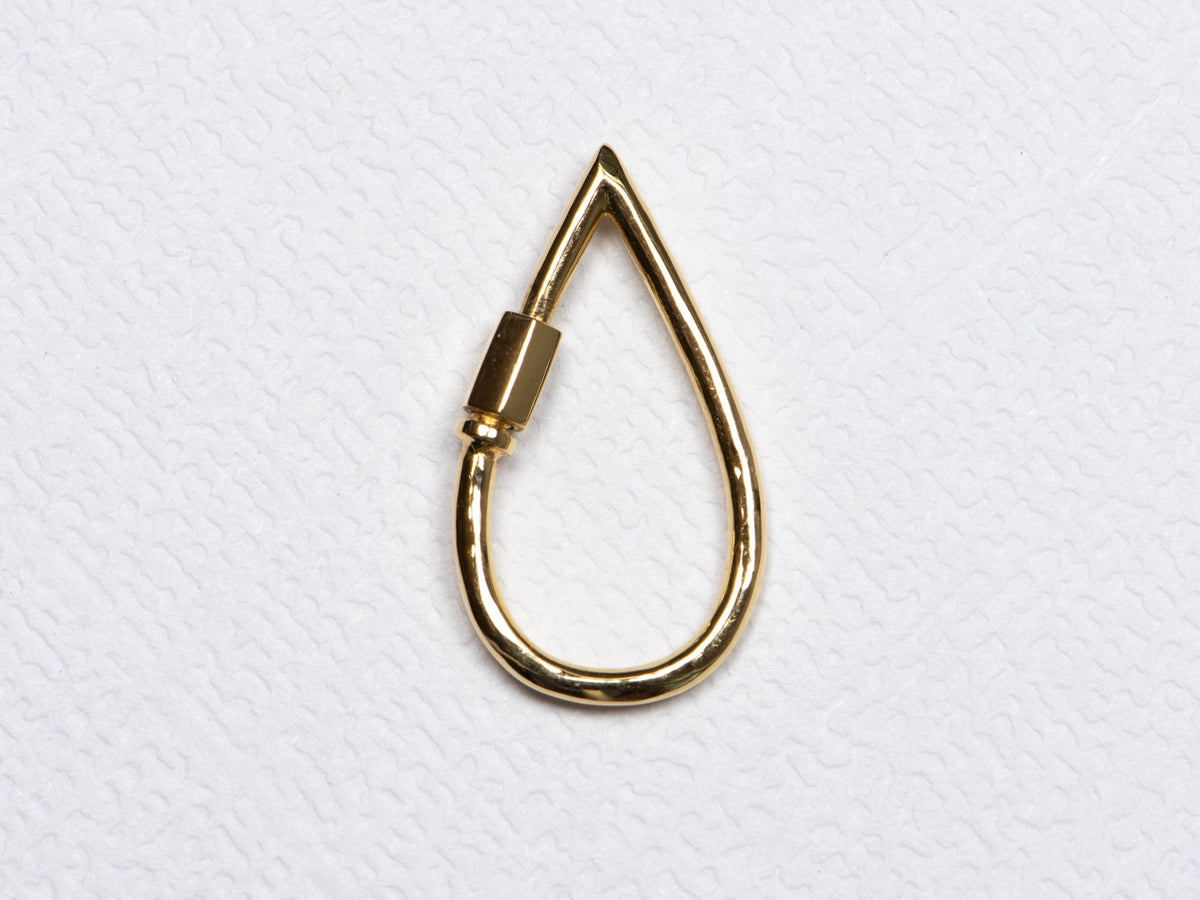 Pear Shape Carabiner Pendant Charm Holder 18K Gold 19.5*10.7mm R4187 Aurora Designer