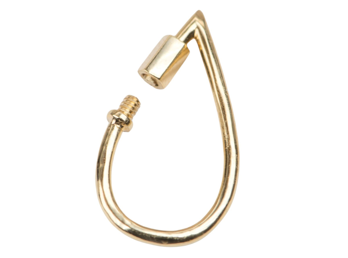 Pear Shape Carabiner Pendant Charm Holder 18K Gold 19.5*10.7mm R4187 Aurora Designer