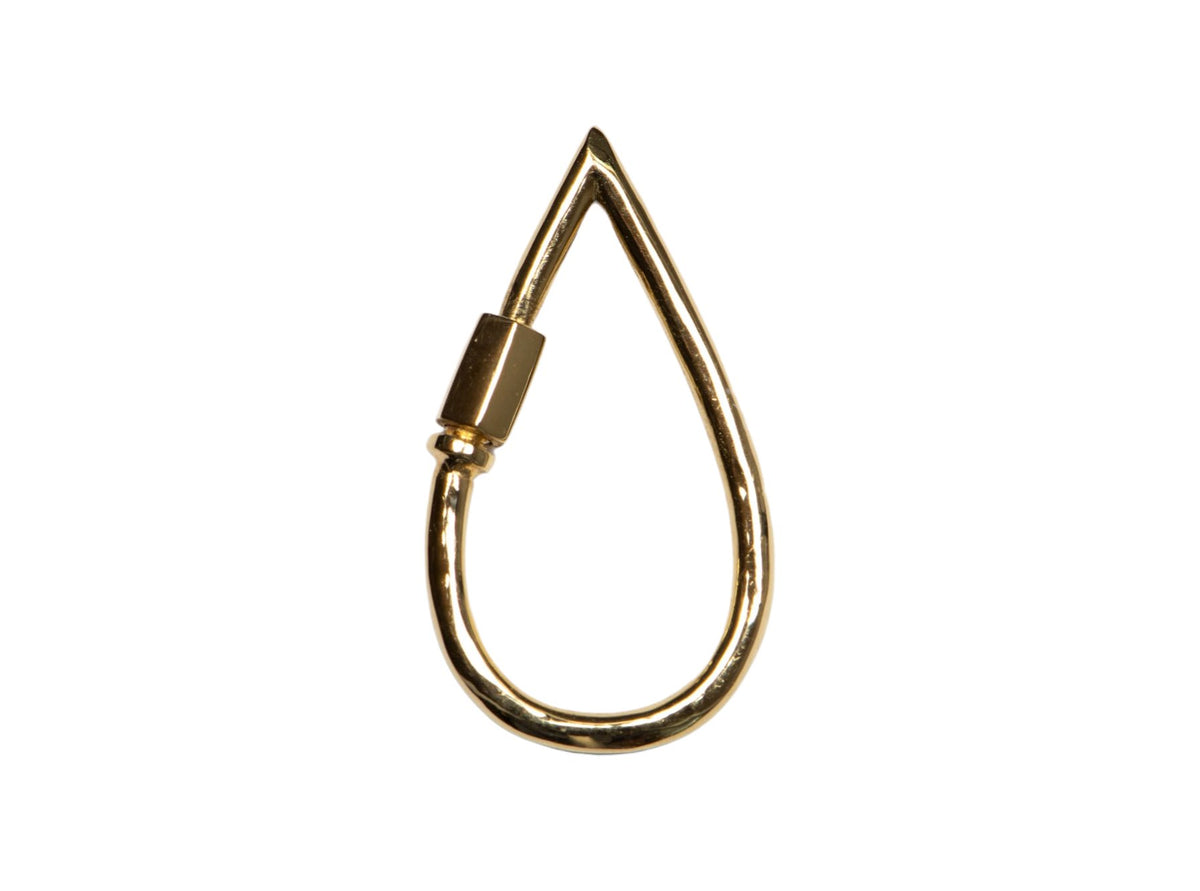 Pear Shape Carabiner Pendant Charm Holder 18K Gold 19.5*10.7mm R4187 Aurora Designer