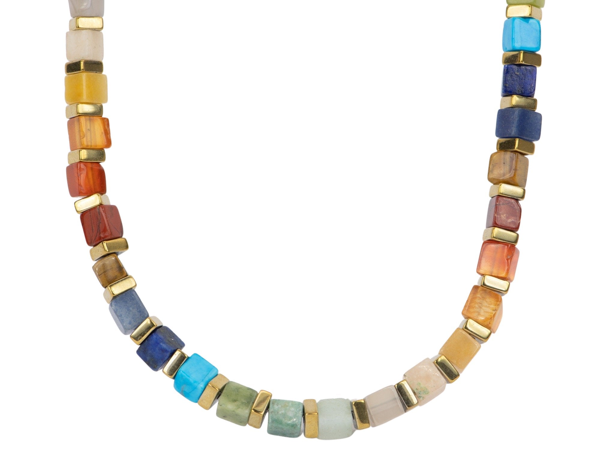 Rainbow sea glass bead necklace - 18