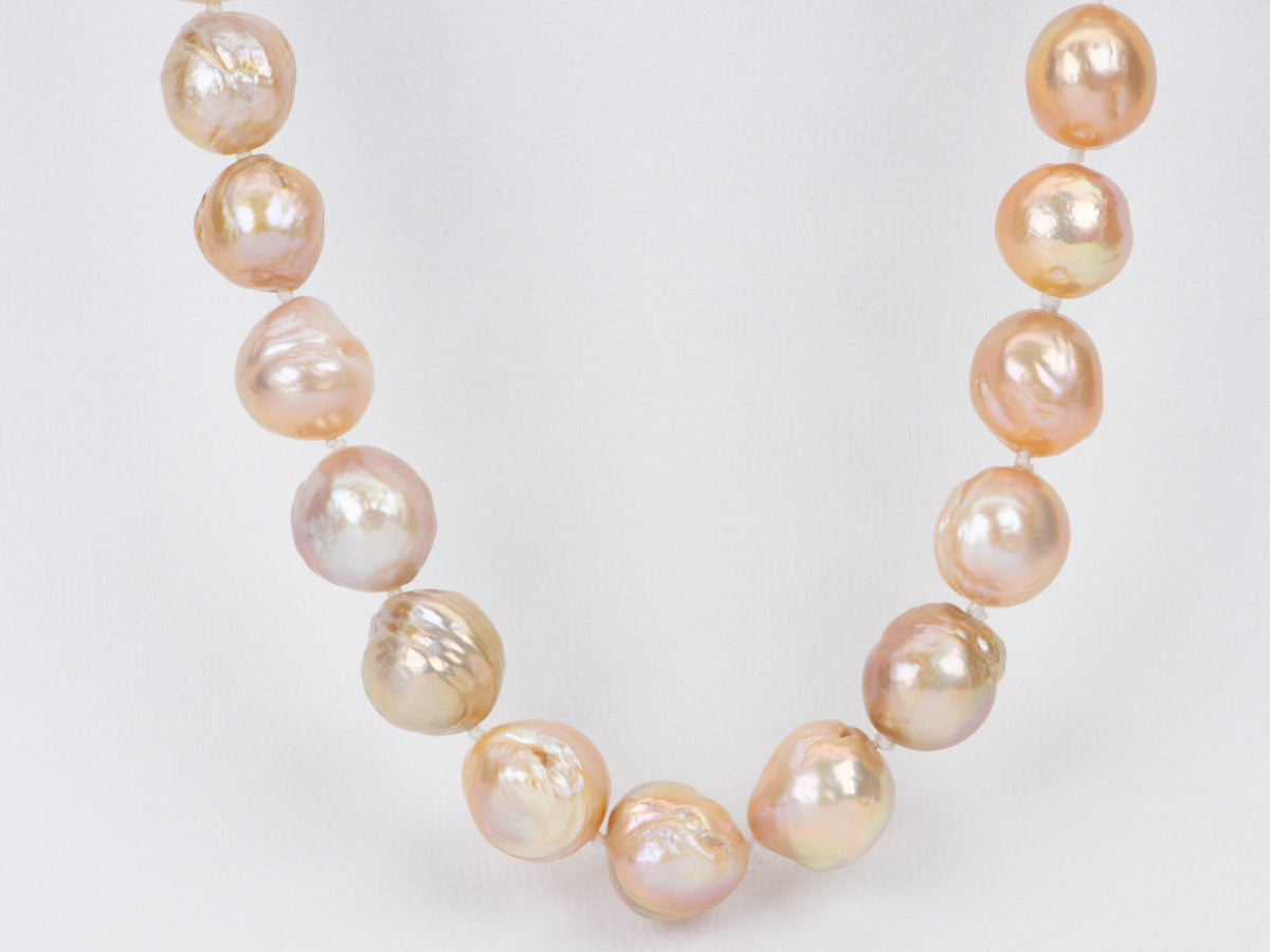 14kgf⌘baroque pearl necklace Baroque Pearl Pendant | Adjustable Gold-Filled Chain – pearlcode