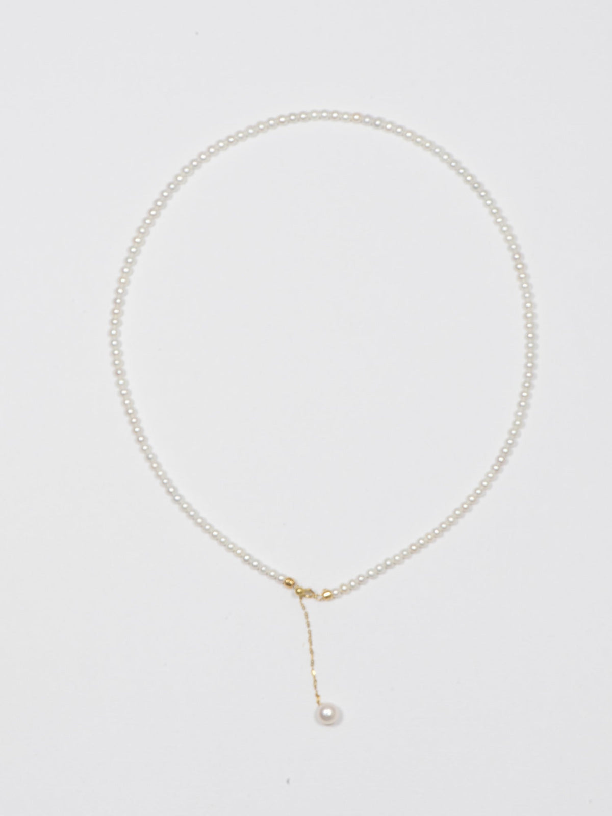 3-3.5mm Freshwater Pearl Necklace 18K Gold Adjustable Length Components R4218 Aurora Designer
