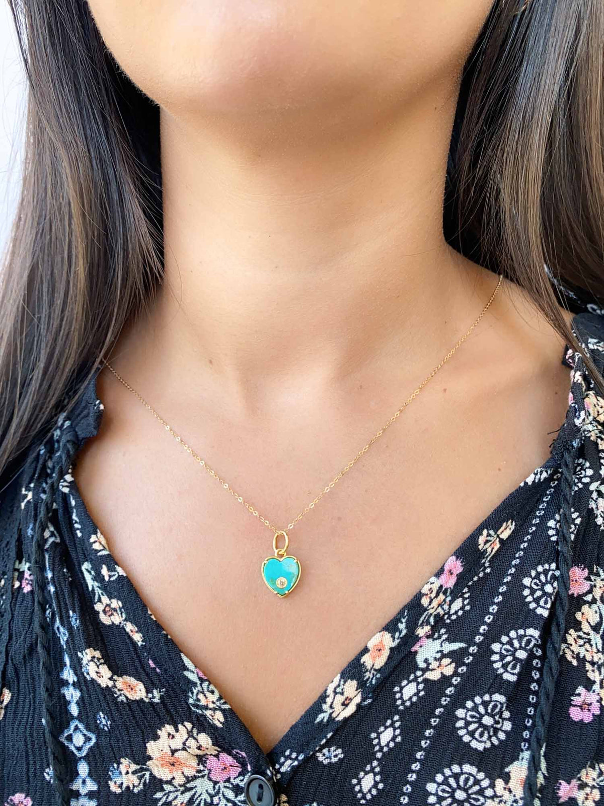 Heart with Diamond Accent Pendant 14K Gold R4350 Aurora Designer