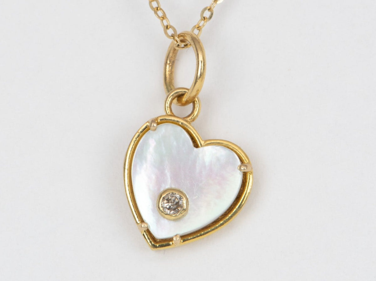 Heart with Diamond Accent Pendant 14K Gold R4350 Aurora Designer