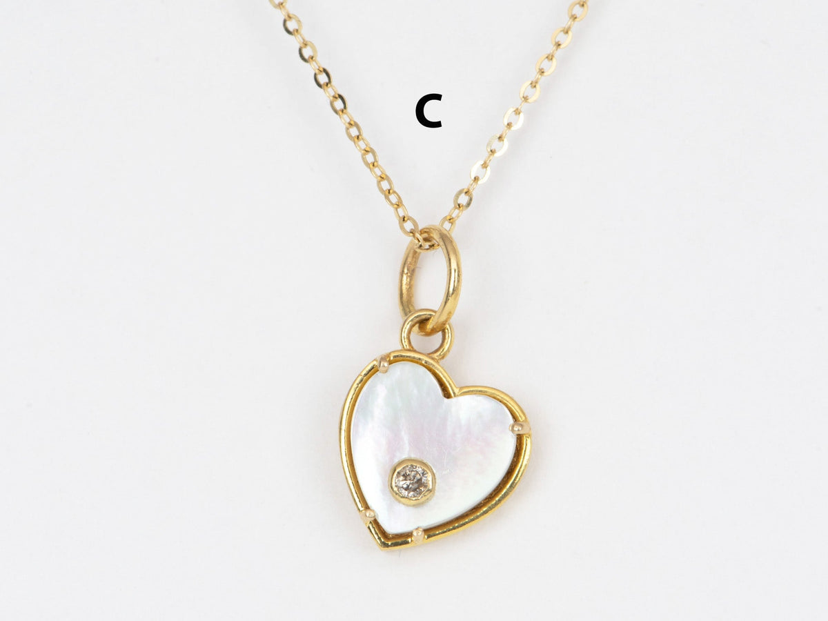 Heart with Diamond Accent Pendant 14K Gold R4350 Aurora Designer