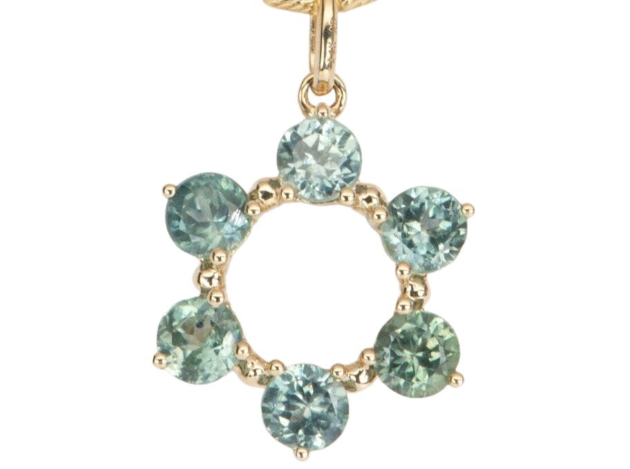 Montana Sapphire 6-Point Star Pendant 14K Gold R4354 Aurora Designer