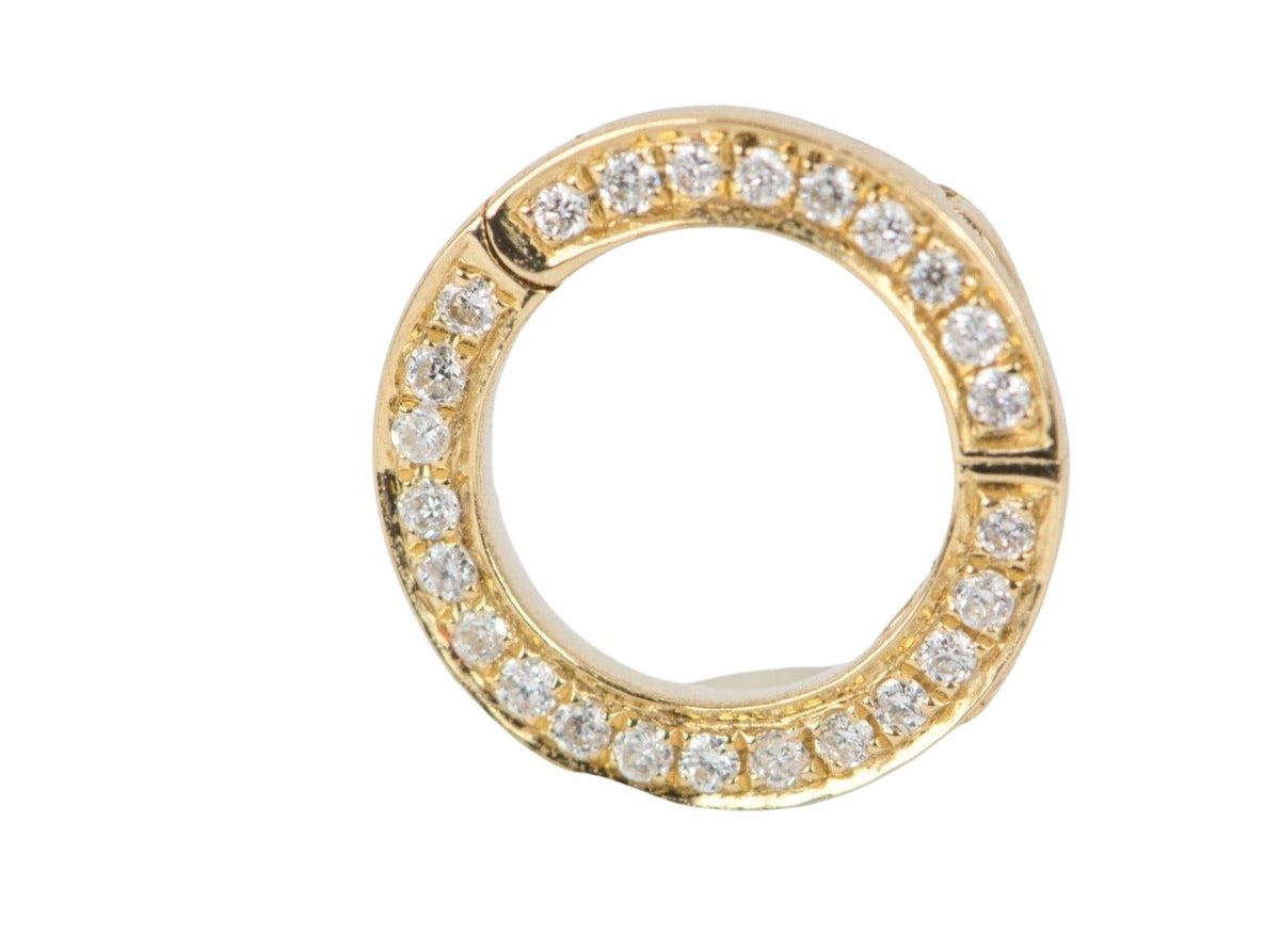 9mm Circle Pendant Holder Enhancer with Diamond Pave 18K Gold R4362 Aurora Designer