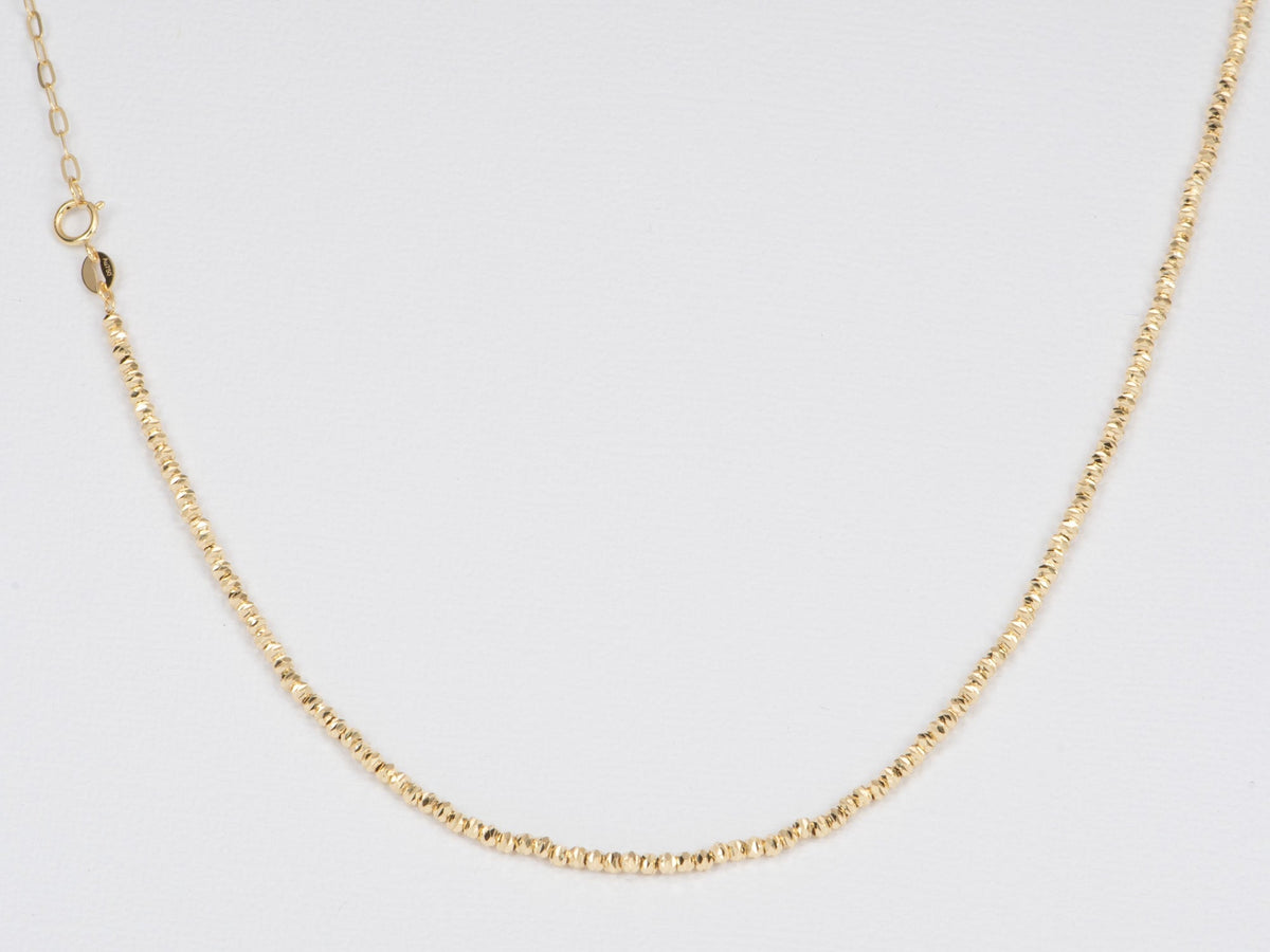 AB Necklace Chain Half and Half Paperclip and Sparkly Bead 18K Gold R4381 Aurora Designer