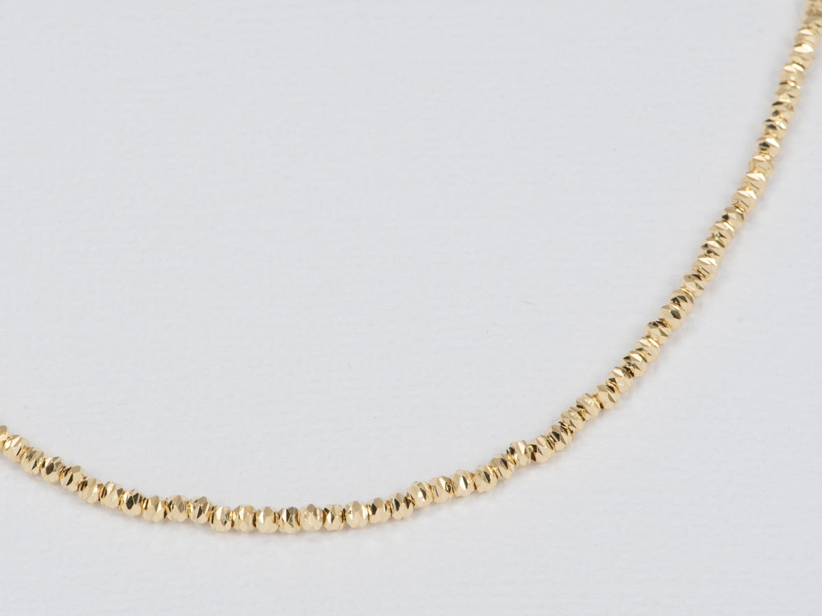 AB Necklace Chain Half and Half Paperclip and Sparkly Bead 18K Gold R4381 Aurora Designer
