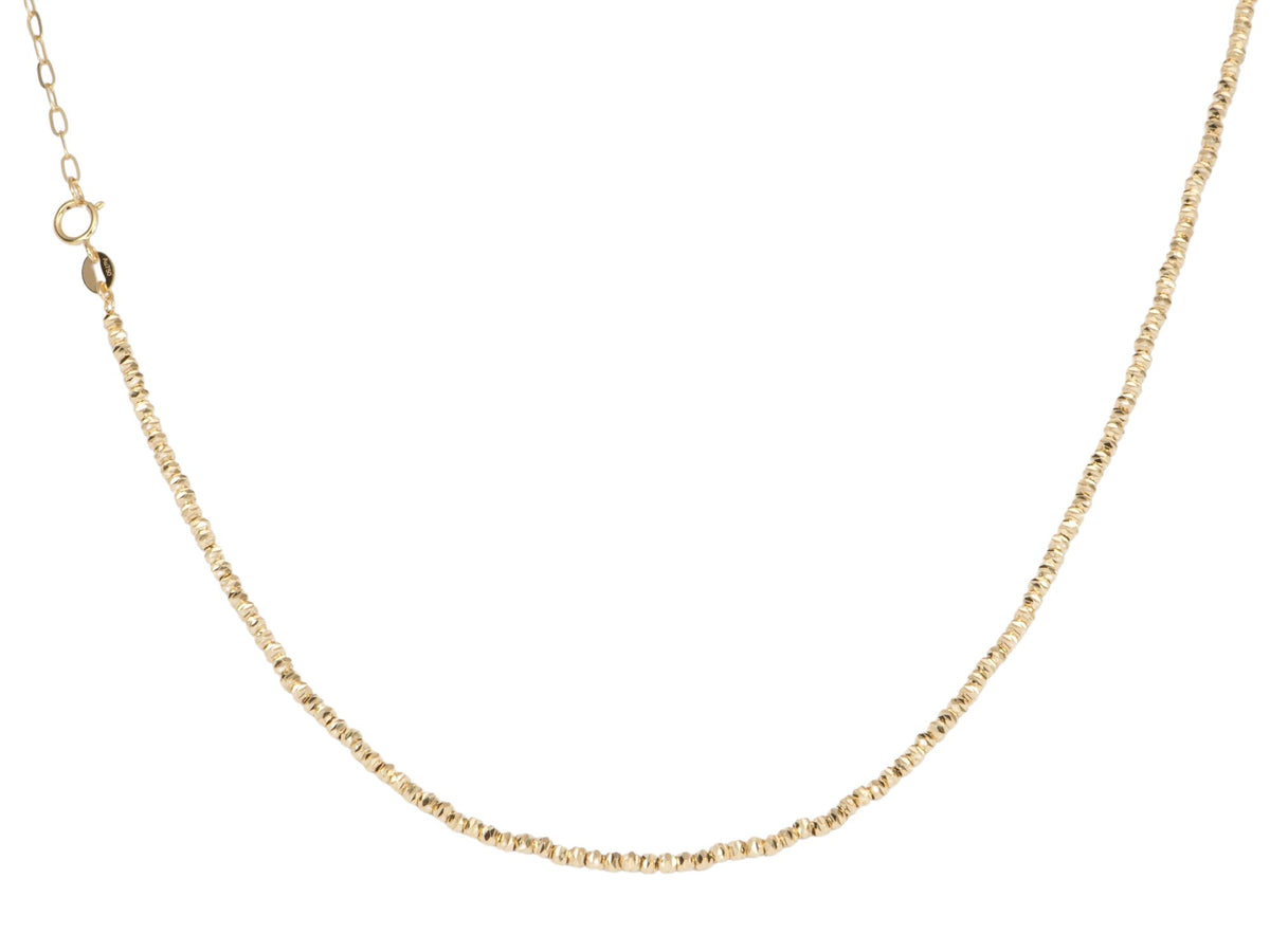 AB Necklace Chain Half and Half Paperclip and Sparkly Bead 18K Gold R4381 Aurora Designer