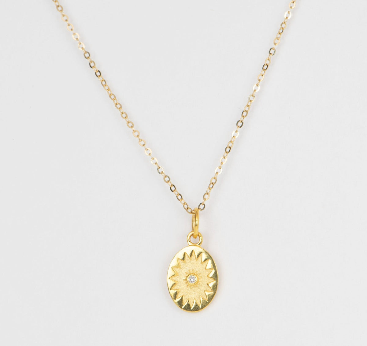 Oval Star with Diamond Center 14K Gold R4428 Aurora Designer