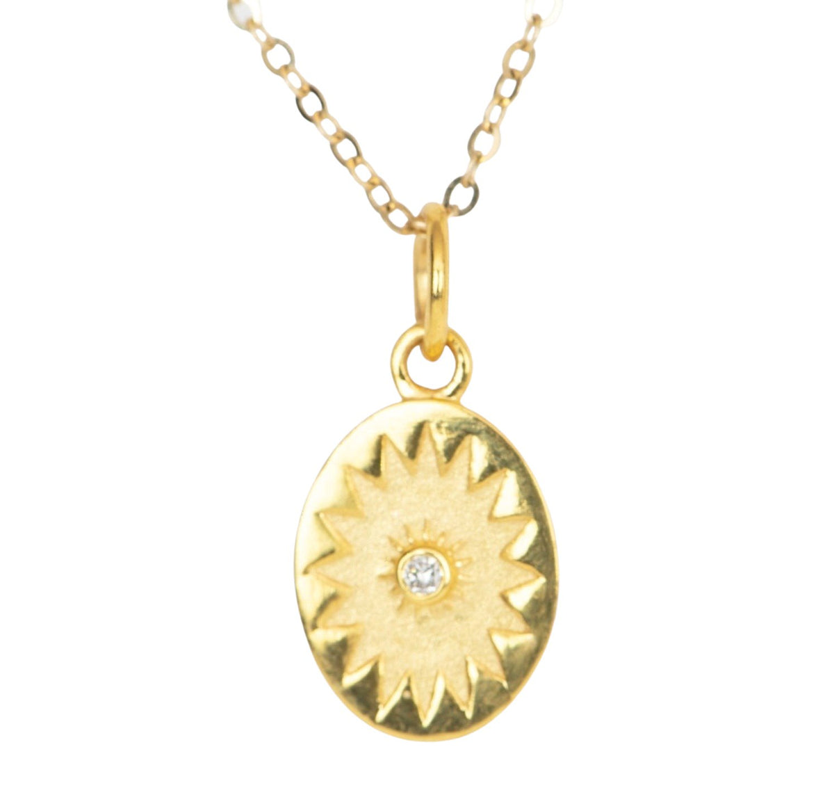 Oval Star with Diamond Center 14K Gold R4428 Aurora Designer